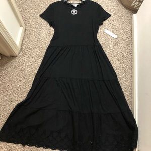 🦇Long Black Lace Bottom Maxi Dress NWT